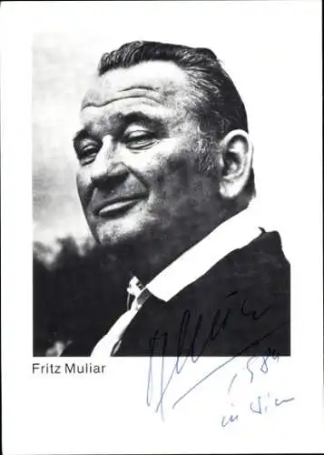 Ak Schauspieler Fritz Muliar, Portrait, Autogramm