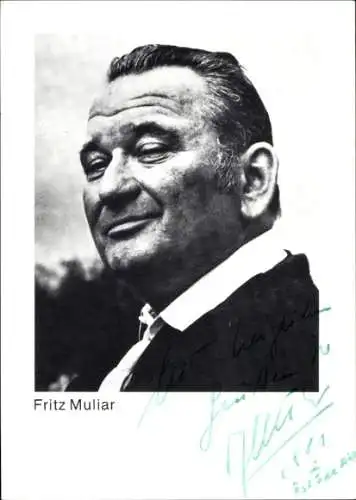 Ak Schauspieler Fritz Muliar, Portrait, Autogramm