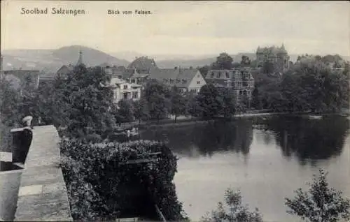 Ak Bad Salzungen in Thüringen, Blick vom Felsen