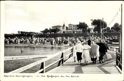 Ak Ostseebad Brunshaupten Kühlungsborn, Strand, Brücke