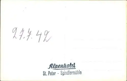 Ak Spindleruv Mlýn Spindlermühle Riesengebirge Region Königgrätz, Alpenhotel, St. Peter