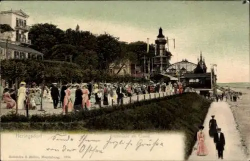 Ak Ostseebad Heringsdorf auf Usedom, Promenade am Casino