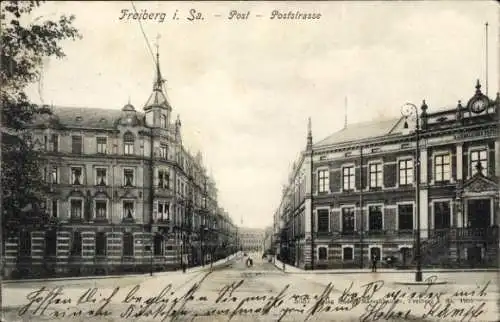 Ak Freiberg in Sachsen, Poststraße, Post