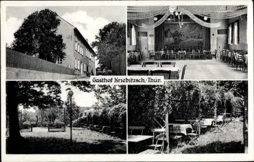 Ak Kriebitzsch in Thüringen, Blick in den Gasthof, Inh. Max Noske, Garten
