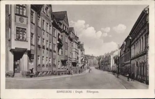 Ak Schneeberg im Erzgebirge, Rittergasse