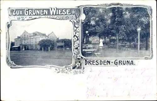 Ak Dresden Blasewitz Gruna, Zur Grünen Wiese