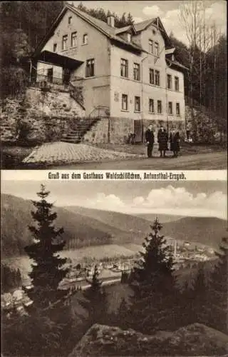 Ak Antonsthal Breitenbrunn im Erzgebirge, Gasthaus Waldschlösschen