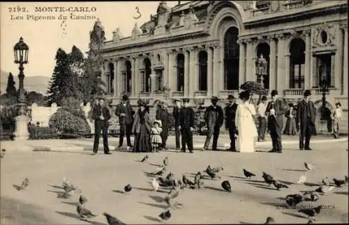 Ak Monte Carlo Monaco, Die Tauben des Casinos