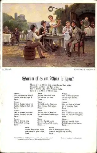 Lied Künstler Ak Broch, Warum ist es am Rhein so schön, A. von Bergsattel