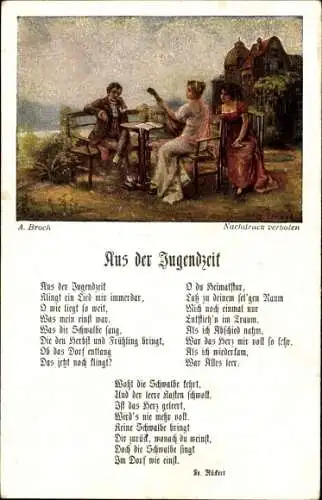 Lied Künstler Ak Broch, A., Aus der Jugendzeit