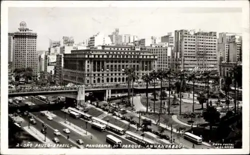 Ak São Paulo Brasilien, Panorama, Anhangabaú Park