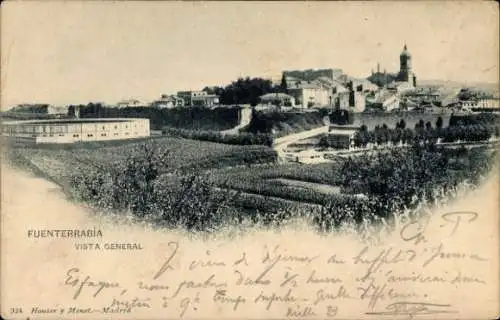 Ak Fuenterrabia Baskenland, General View, Stadtansicht von der Ferne