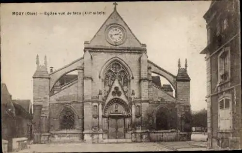 Ak Mouy Oise, Eglise vue de face