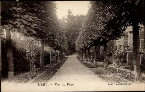 Ak Méru Oise, Vue du Parc