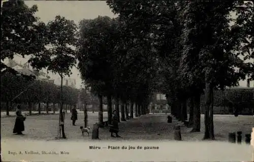 Ak Méru Oise, Place du jeu de paume