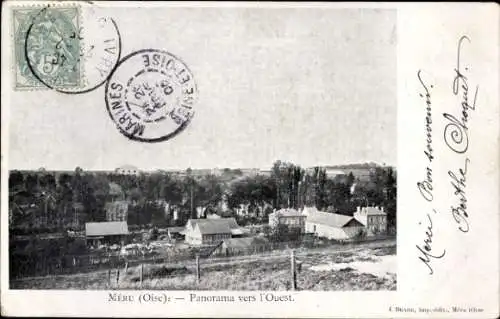 Ak Méru Oise, Panorama vers l'Ouest