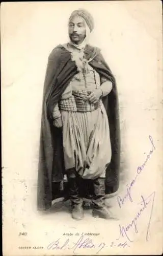 Ak Afrika, Maghreb, Araber in Tracht, Portrait