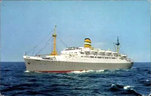 Ak Dampfer S.S. Ryndam auf hoher See, Holland Amerika Line