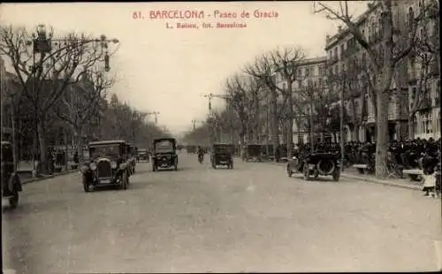 Ak Barcelona Katalonien, Paseo de Gracia