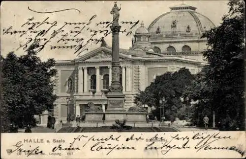 Ak Halle an der Saale, Blick auf das Stadttheater