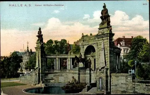 Ak Halle an der Saale, Kaiser Wilhelm Denkmal