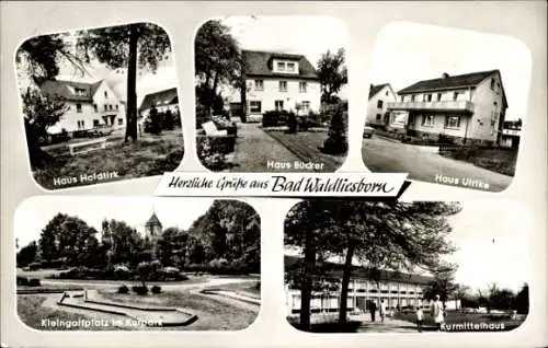 Ak Bad Waldliesborn Lippstadt in Westfalen, Haus Holdtirk, Haus Bücker, Haus Ulrike, Kurpark