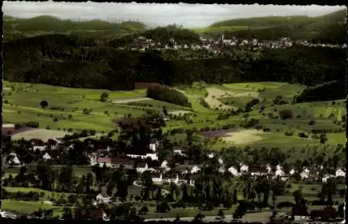 Ak Krumbach Fürth im Odenwald Hessen, Panoramablick auf den Ort mit Umgebung