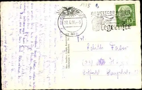 Ak Tegernsee in Oberbayern, Teilansicht vom Ort mit Wallberg im Hintergrund