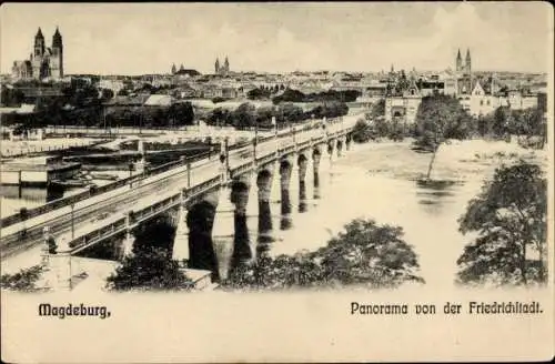 Ak Magdeburg an der Elbe, Friedrichstadt, Panorama