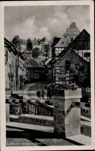 Ak Stolberg im Harz, Teilansicht, Fachwerkhäuser