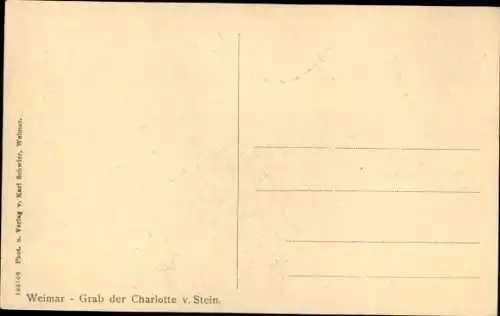 Ak Weimar in Thüringen, Grab von Charlotte von Stein