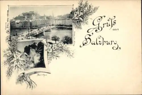 Ak Salzburg in Österreich, Teilansicht, Brücke