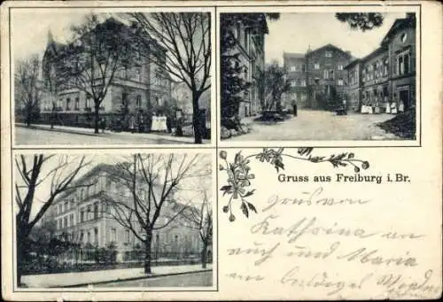 Ak Freiburg im Breisgau, Straßenpartie, Häuser