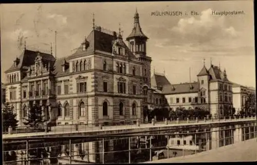 Ak Mulhouse Mülhausen Elsass Haut Rhin, Hauptpost