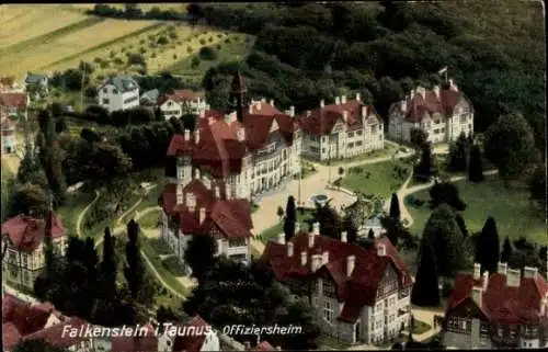 Ak Falkenstein Königstein im Taunus, Offiziersheim aus der Vogelschau