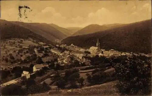 Ak Grendelbruch Elsass Bas Rhin, Panorama vom Ort