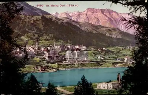 Ak Sankt Moritz Dorf Kanton Graubünden, Gesamtansicht