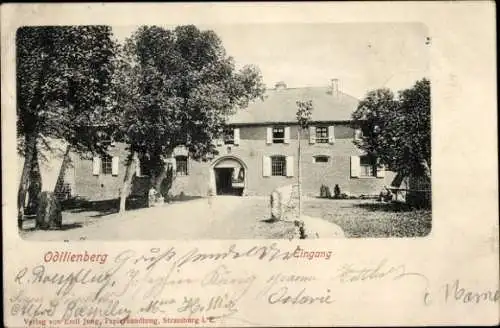 Ak Obernai Elsass Bas Rhin, Odilienberg Mont Sainte Odile, Eingang
