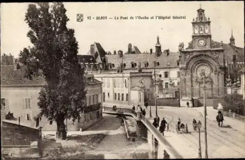 Ak Dijon Côte d'Or, Le Pont de l'Ouche, Allgemeines Krankenhaus