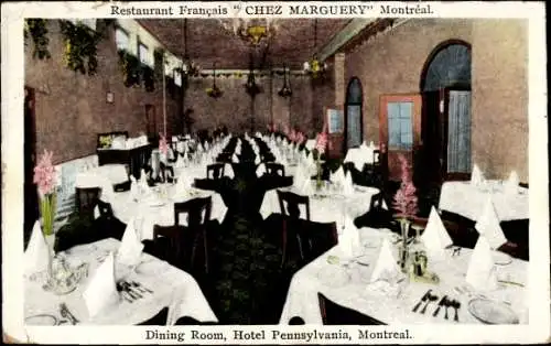 Ak Montreal Quebec Kanada, Hotel Pennsylvania, Esszimmer