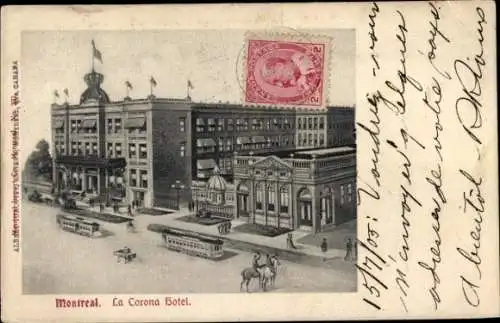 Ak Montreal Quebec Kanada, Corona Hotel