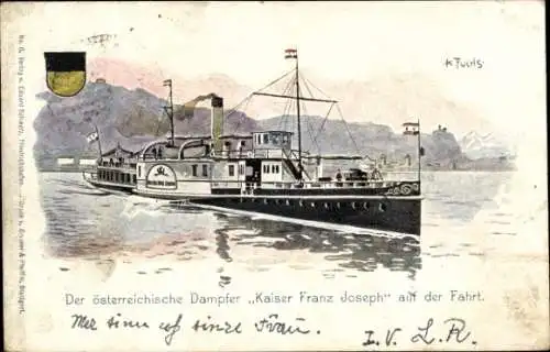 Künstler Litho Fuchs, K., Österreichischer Dampfer Kaiser Franz Joseph