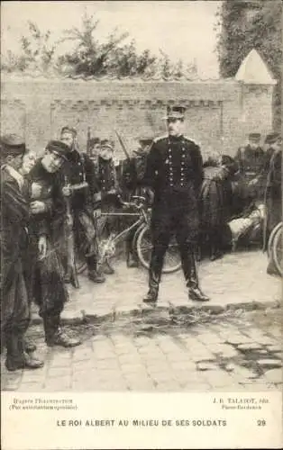 Ak Albert I von Belgien mit Soldaten