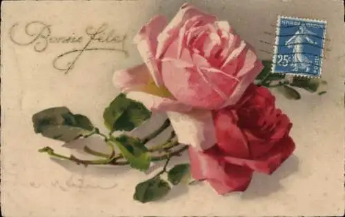 Künstler Litho Klein, Catharina, Rote Rose, Meissner & Buch 2321