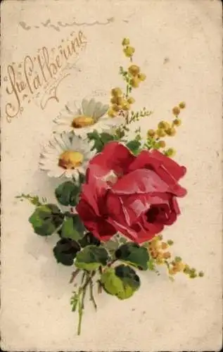 Künstler Ak Klein, Catharina, Rosenblüte, Blumen, Ste. Catherine