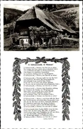 Ak Schwarzwald, Bauernhaus, Gedicht von Ludwig Auerbach