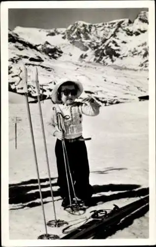 Ak Prinzessin Margriet der Niederlande, Winterurlaub, Zermatt 1948