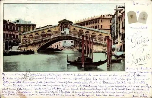 Ak Venezia Venedig Veneto, Brücke, Boote