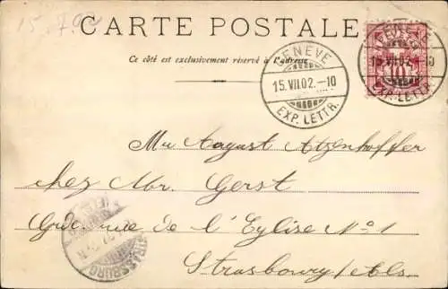 Mondschein Ak Genf Stadt Schweiz, Quai du Mont-Blanc