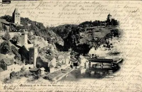 Ak Fribourg Freiburg Stadt Schweiz, Pont du Gotteron